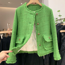 Round collar name Yuanyuan small fragrant wind down clothes Girl thickening 2021 Winter new loose Thin White Duck Suede Woven Blouse