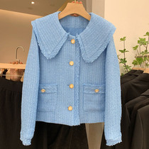 Dolls collar small fragrant wind jacket Women 2022 Spring new body Slim Fit Slim Short name Yuanyu Temperament Blouse