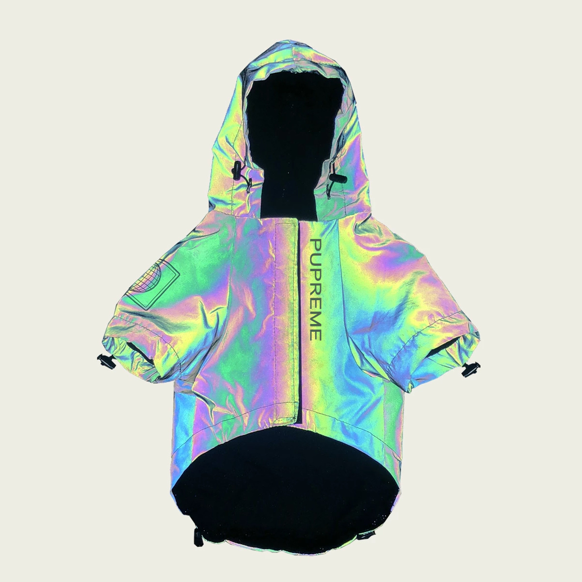 Dharma Department Store Supreme Chaurette Reflective Silver Submachine Clothing Large Canine Coat Raincoat Magic Buttoned Hooded Sweatshirt