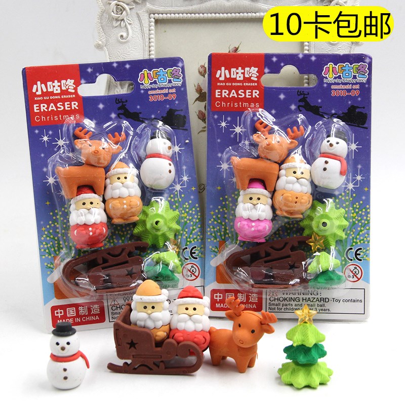 Han Edition Creative Cartoon Christmas Eraser Santa Claus Elk Kindergarten Award Children's Prize Gift