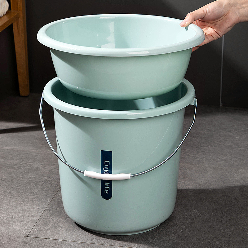 Large-Capacity Thickened Bucket for Household Use, Student Dormitory Use, Washing Set, Laundry Bucket, Washbasin, Plastic Bucket, Water Storage Bucket