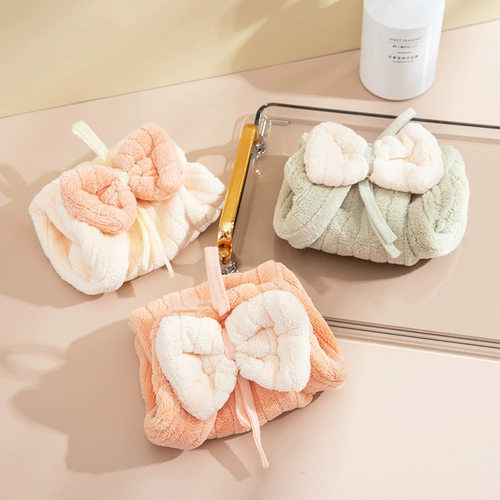 居家家 Коралловое быстросохнущее полотенце с бантиком для домашнего использования, увеличенная толщина, хорошо впитывает воду