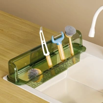 Sink sundries storage shelf pool retractable baffle kitchen sink basin anti-splash bathroom sink rails