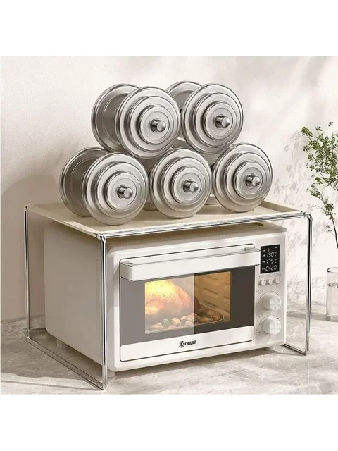 Kitchen microwave oven electric oven multi-function countertop storage rack household style stainless steel oven bracket storage