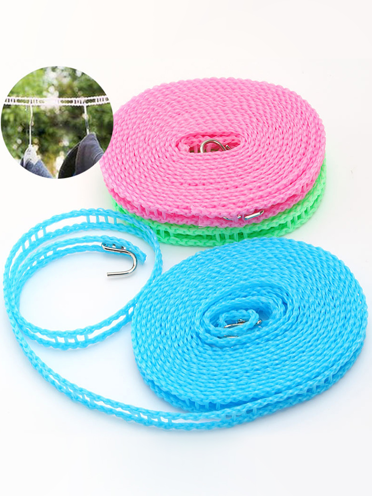 Travel windproof non-slip clothesline Hanging clothes quilt rope drying rope 5M outdoor travel portable clothesline