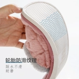 居家家 Практичные новогодние хлопковые тапочки, женские зимние домашние домашние зимние милые женские меховые тапочки на толстой подошве, сумка на каблуке