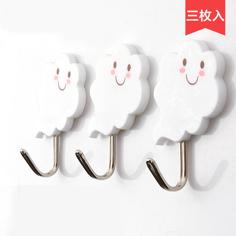 Home home strong adhesive hook punch-free powder room wall hanging kitchen wall nail-free wall door back hook