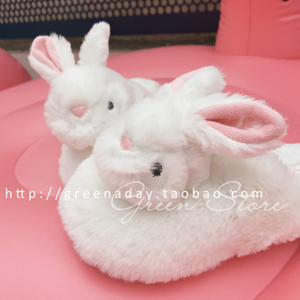 * ngôi nhà xanh * xuất khẩu cao cấp lông siêu dài lông thỏ Angora tai ấm dép cao