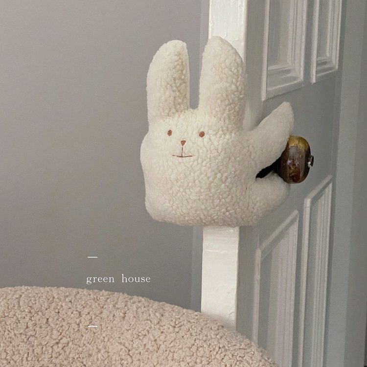 Green house *Korean bear rabbit plush anti-pinch hand door block child safety protection cute decoration