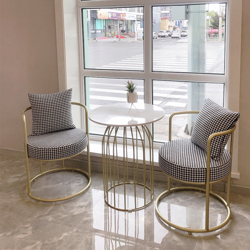 Balcony Small Table and Chair Set, Leisure Sofa Chair Three-Piece Set, Tea Table and Chair Combination, Coffee Table and Chairs, Light Luxury, One Table and Two Chairs, Popular Online