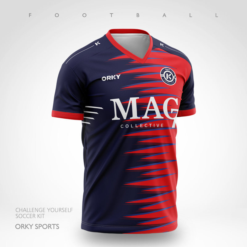 ORKY Voli Personality Customized Football Suit Suit Men's Adult Short Sleeve Training Team Uniform Sports Match Jersey Print
