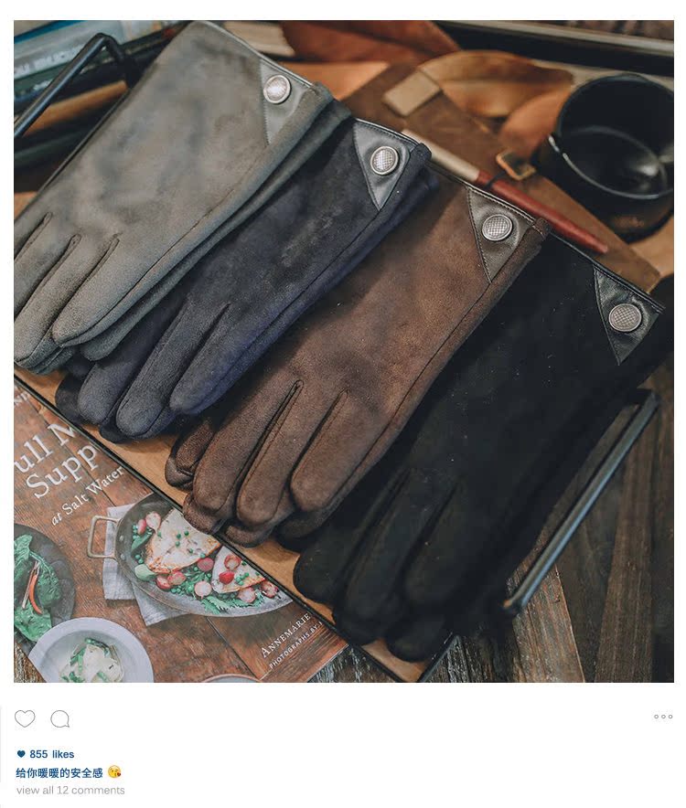Gants pour homme en velours - Ref 2782573 Image 7