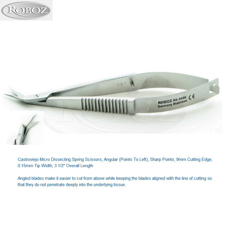 Roboz spring scissors RS-5658 Mouse dissection scissors Drosophila dissection scissors German scissors sharp surgical scissors