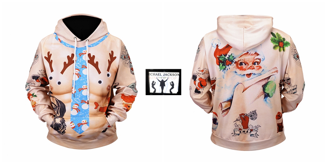 3D Giáng sinh Cơ bắp Ông già In Áo len Áo choàng Elk Mẫu Áo Giáng sinh Quà tặng Cặp đôi Quần áo áo hoodie nam cao cấp
