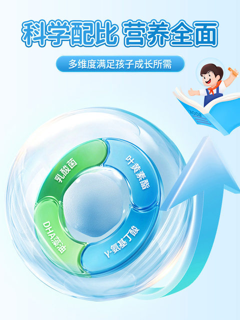 Jiangzhong Nutrition Pack Gummy Gel Candy Children and Teenagers DHA Algae Oil Aminobutyric Acid Blueberry Lutein Ester