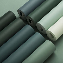 Nordic solid color dark green wallpaper retro American non-woven wallpaper living room bedroom TV background wall Green