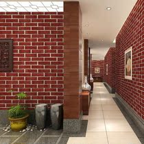 Chinese retro three-dimensional wallpaper red brick blue brick white brick wallpaper brick brick TV background wall hotel clothing store
