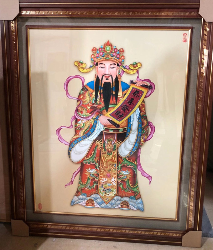 God of Wealth Hanging Paintings Custom-made God of Wealth Buddha Statues Lucky and Keeping Money Ornaments Home Buddha Hall Decoration Paintings God of Wealth Arrives