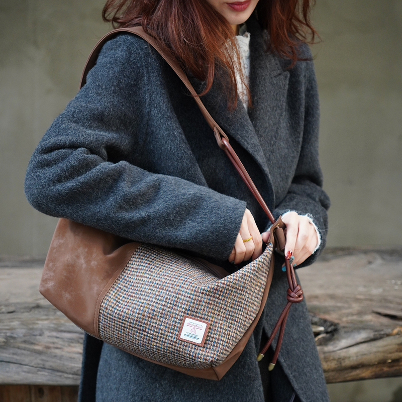 Harris Tweed Harris Tweed Single-Shoulder Crossbody Bag Plaid Bag Light Commuter Versatile Underarm Tote Bag