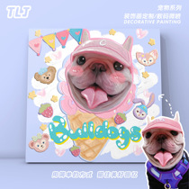 TLJ dopamine cat and dog personal pet decorative painting giclée hanging painting oil painting frame custom peripheral commemorative gift