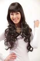 Shanghai brand wig flagship store high-end long hair wig Lady long curly hair wig full handmade real hair set