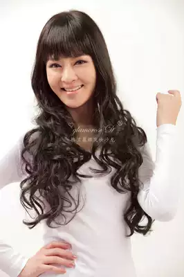 Shanghai brand wig flagship store high-end long hair wig Lady long curly hair wig full handmade real hair set