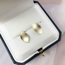 FAD Day Ensemble Light Lavish Jewellery 10K Gold Geometric Foliage Leaves Thick Gold Earrings Brief Commute to Sex