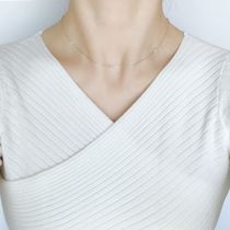 FADOOJ Day Ensemble Light Extravagant Jewelry 10K14K Gold Natural Millet Shaped Pearl Lock Bone Chain Styling Necklace