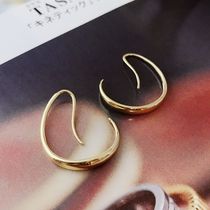 FADOOJ Day of light Extravagant Jewelry 10k Gold Geometric Styling HALF CIRCLE EARRINGS 100 LAP COMMUTER WOMEN ACCESSORIES