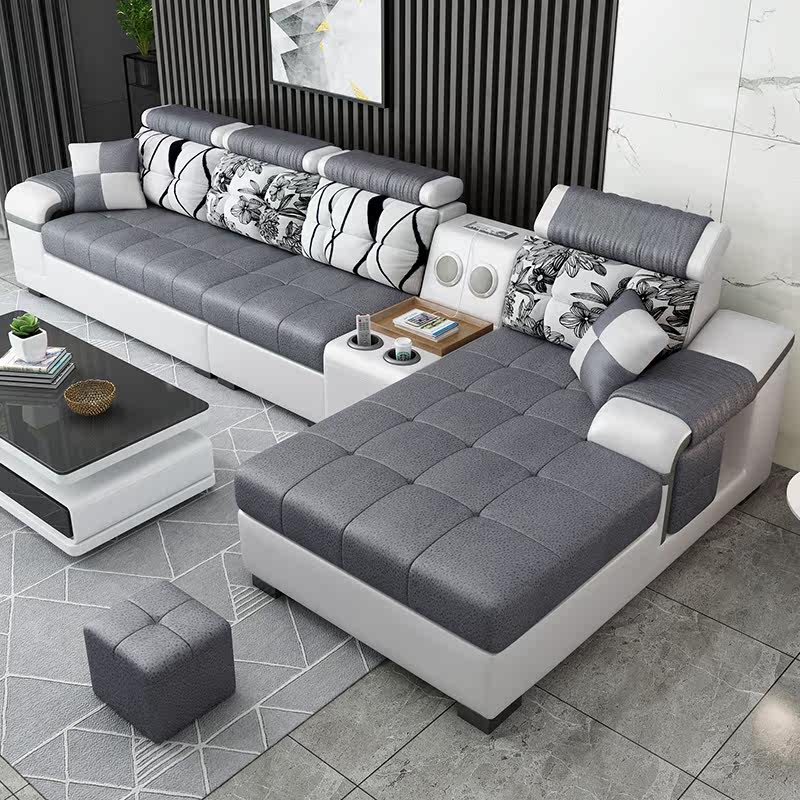 Fabric sofa simple modern small family living room imperial concubine corner Nordic technology cloth sofa combination furniture set