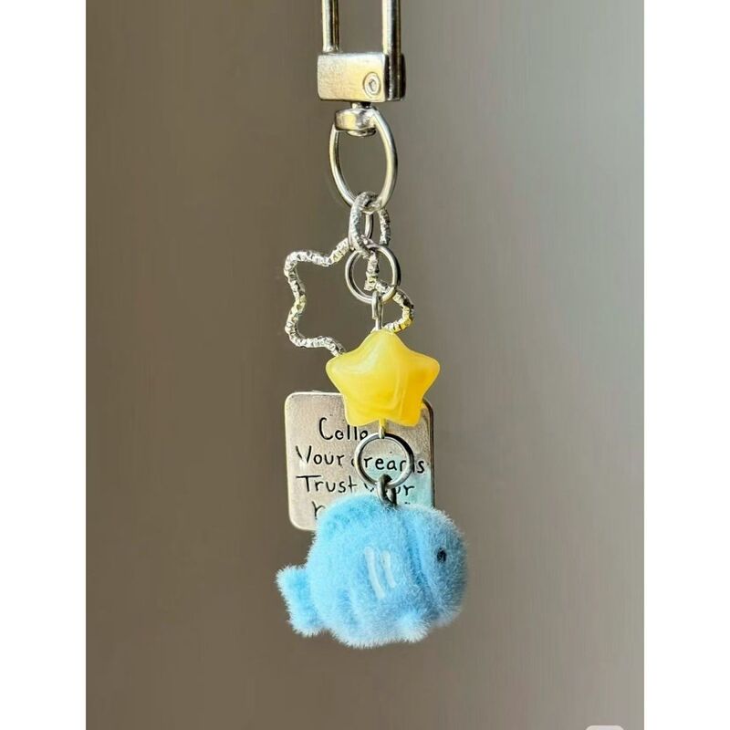 【Sansheng Tianmo Pavilion】Cute Flocked Little Blue Fish Phone Chain Accessory Bag Pendant Decoration Backpack Keychain 【Sansheng Tianmo Pavilion】Cute Flocked Little Blue Fish Phone Chain Accessory Bag Pendant Decoration Backpack Keychain