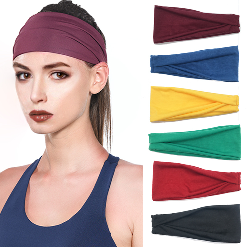 South Korean lady sports head with running speed dry hair with fitness elastic broadside yoga guide Khan with sweat stop