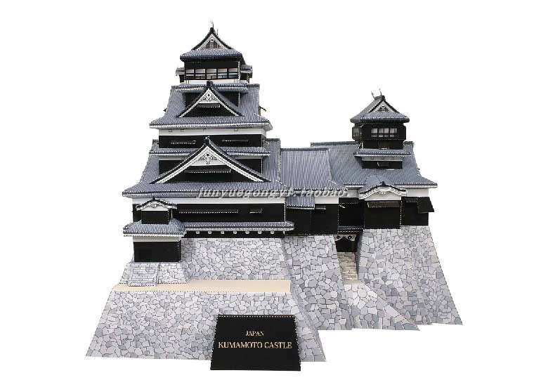 Toàn bộ 68 kiến ​​trúc cổ điển thế giới Nhật Bản Himeji Castle 3D mô hình giấy thủ công stereo mô tả giấy DIY - Mô hình giấy