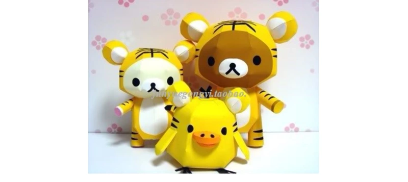 Hơn 68 Vận chuyển Miễn phí Rilakkuma Rilakkuma Rilakkuma Rilakkuma Tiger Pack 3D Giấy hướng dẫn sử dụng Mô hình Tự làm Sản phẩm không thành phẩm - Mô hình giấy