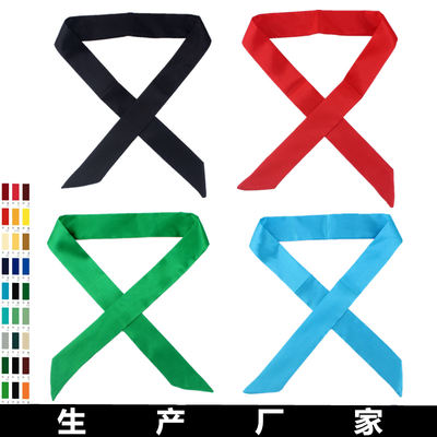 Solid-color handbag with binding bag handle, silk scarf, Korean-style extended small ribbon, narrow neckerchief, bag strap and decorative ribbon