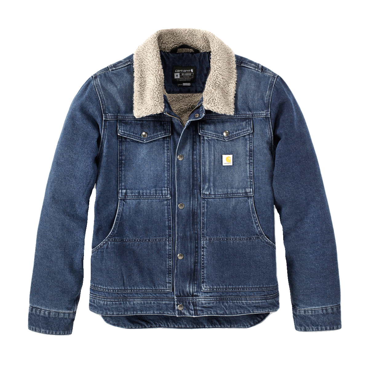 [Carhartt Кархарт линейка 106323 джинсовая куртка с подкладкой из овчины, теплый тканевый пиджак короткий]