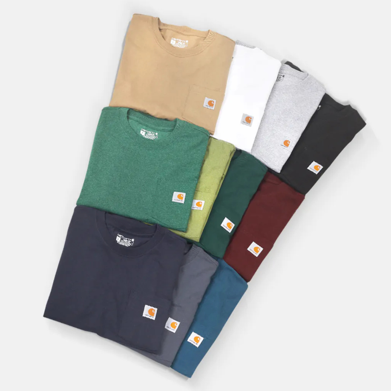 Carhartt K87 Classic Pocket T-Shirt Trendy Unisex Couple Fashion Loose Workwear Base Short Sleeve