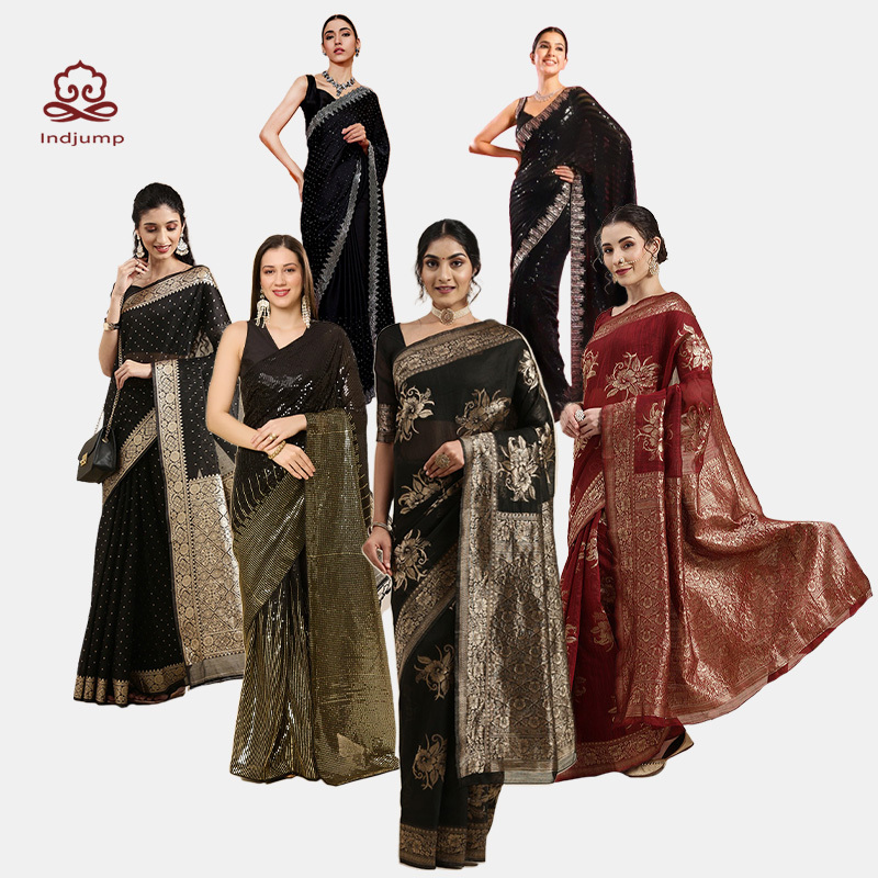 Indian Imported Traditional Gauze Clothing Exotic Style Performance Party Dress Black Burgundy Various Styles