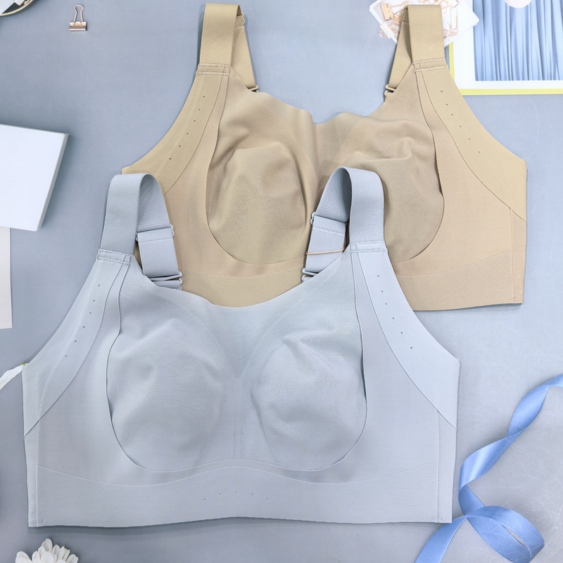 High-Quality New Style Women's Seamless Cd Rabbit Ear Cup Nursing Bra Without Underwire, Minimizes Large Bust, and Enhances Support