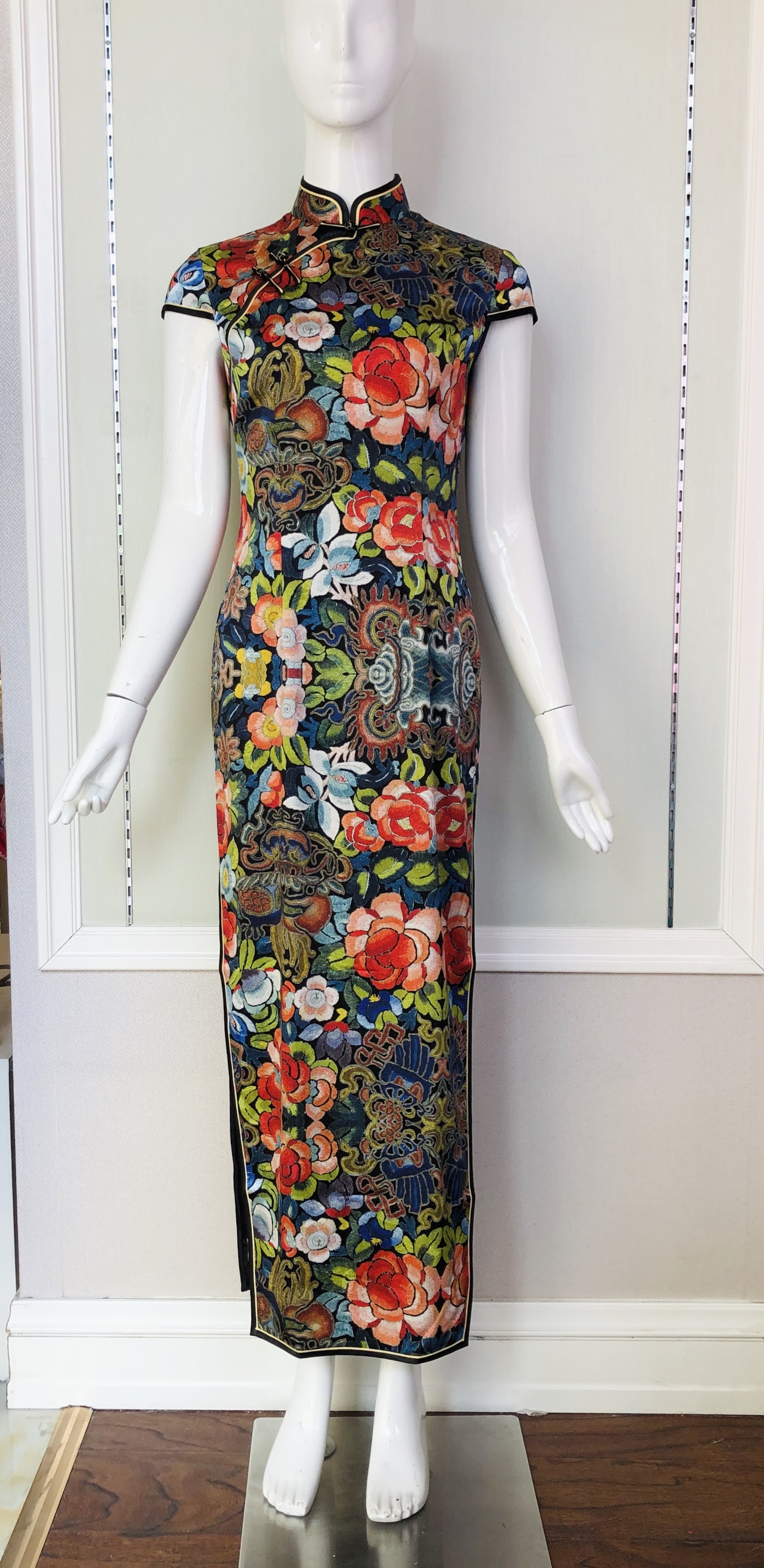 丝若水 Summer retro silk long fitted design cheongsam, dress