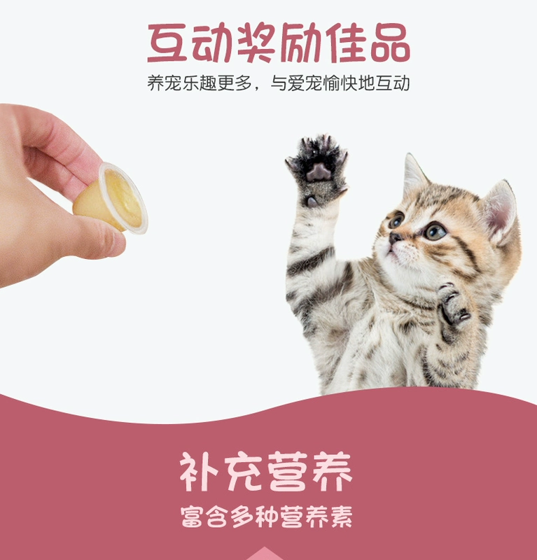 Mèo tham nhũng BÓNG Bạch kim Sữa dê Mèo Pudding Mèo Mèo Thực phẩm ướt Jelly Cat Snack Bag 16g * 15 - Đồ ăn nhẹ cho mèo