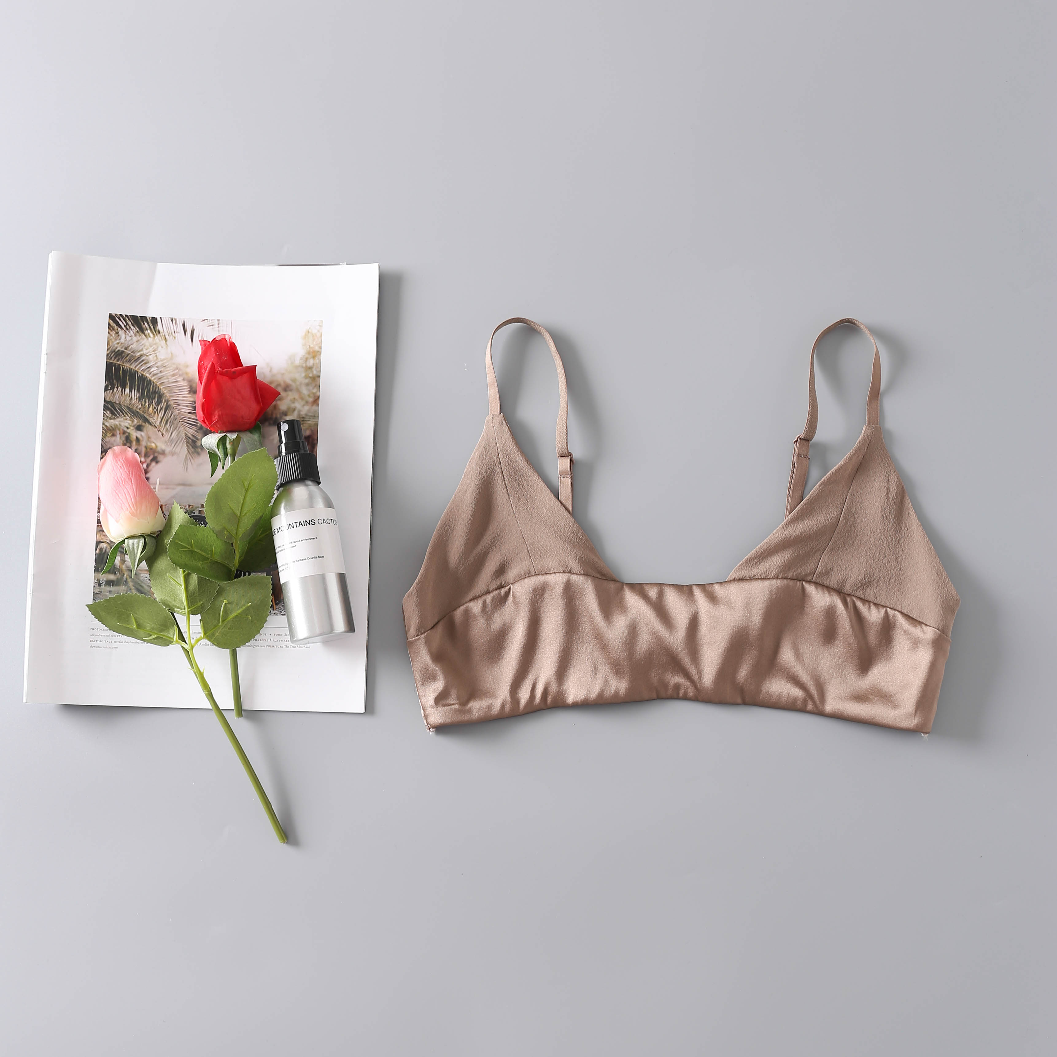 Silk Pháp womens lụa lót dâu không vòng thép áo ngực thở cao cấp sexy mỏng không đánh dấu áo ngực.