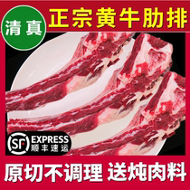 Fresh beef ribs 5kg free-range authentic yellow cattle ribs ribs raw beef fresh beef halal Shunfeng