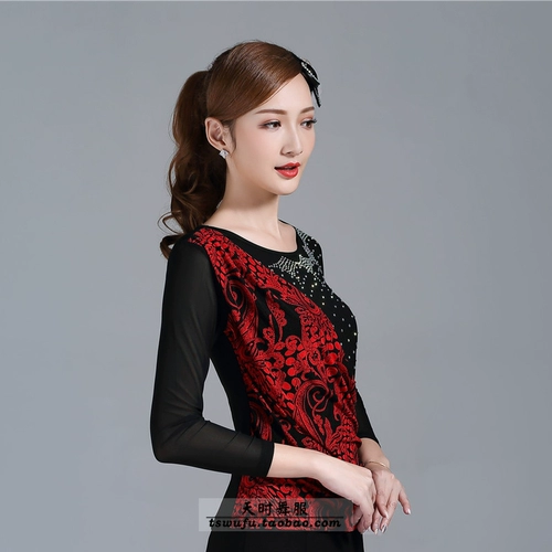 Олимпийский алмаз Rolling Flower Plaza Dance Clore Modern Friendse Country Big Kitba Классическая танцевальная планета с длинным рукавом новый