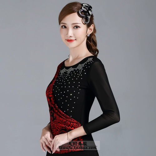 Олимпийский алмаз Rolling Flower Plaza Dance Clore Modern Friendse Country Big Kitba Классическая танцевальная планета с длинным рукавом новый