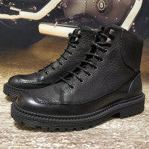 Foreign Trade High Help Shoes Mens Shoes Head of Bull Leather Martin Boots plus heat snow boots Soft Soft Soft Base Riding Boots