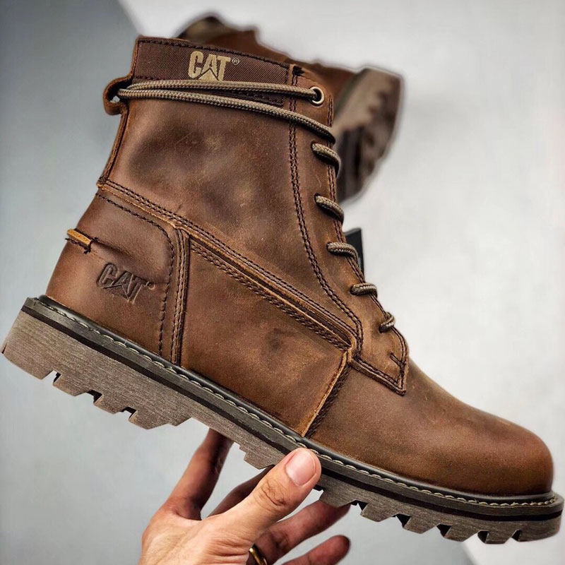 Goodspecific waterproof locomotive boots high cylinder men's shoes retro tooling shoes men's boots Outdoor casual shoes leather Head leather shoes