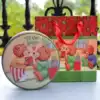 5 inch 6 inch tinplate box Medium small bear cookie box Christmas candy Round Gift box