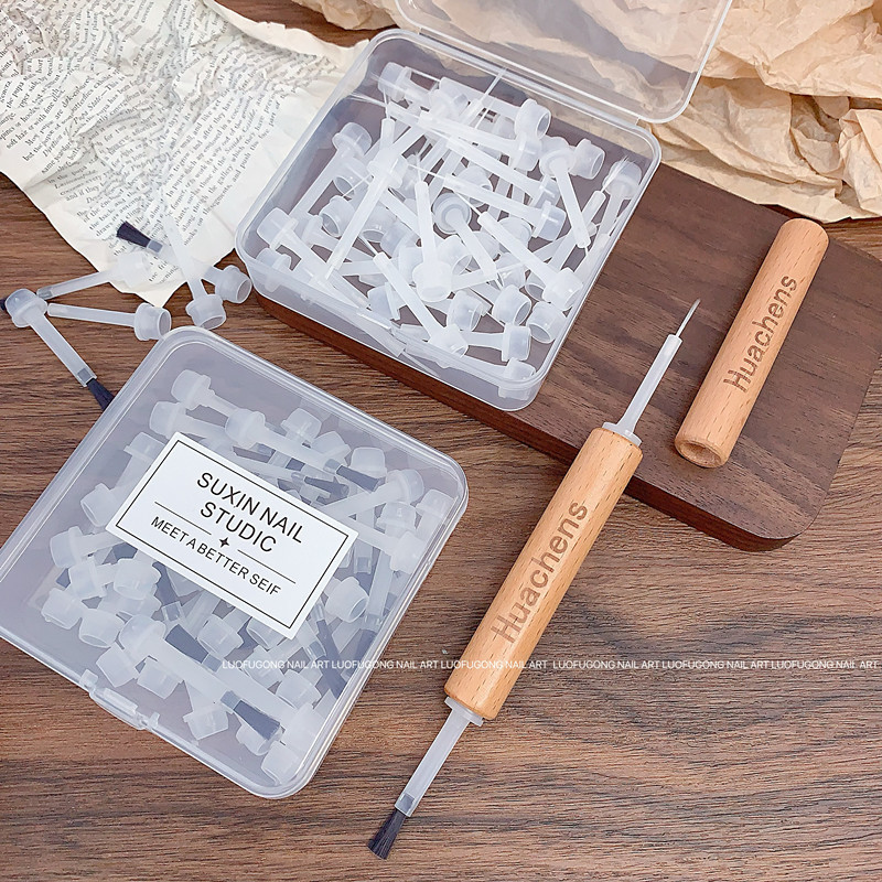 Nail Art Gel Polish Replacement Brush Set Double-Ended Wooden Handle Phototherapy Pen Line Drawing Pen Gradient Painting Brush