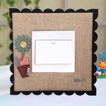 Fabric switch wall sticker protective cover pastoral flower switch sticker switch cover socket cover switch decorative sticker